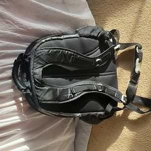 Computer backpack black/grey Lots of separate pockets Top handle